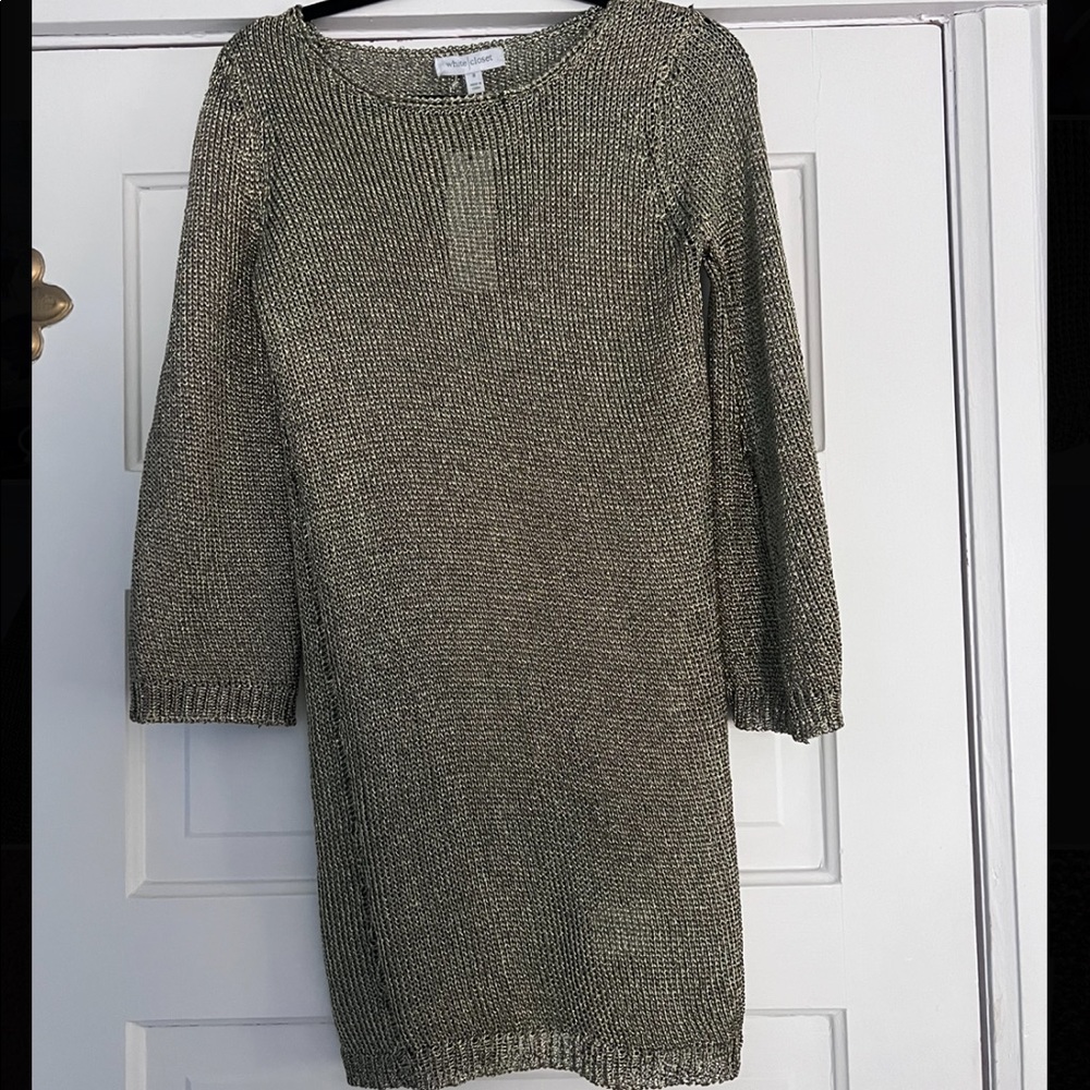Mura Boutique Gold Shimmer Shift Dress - Size 6 US / 8 AUS